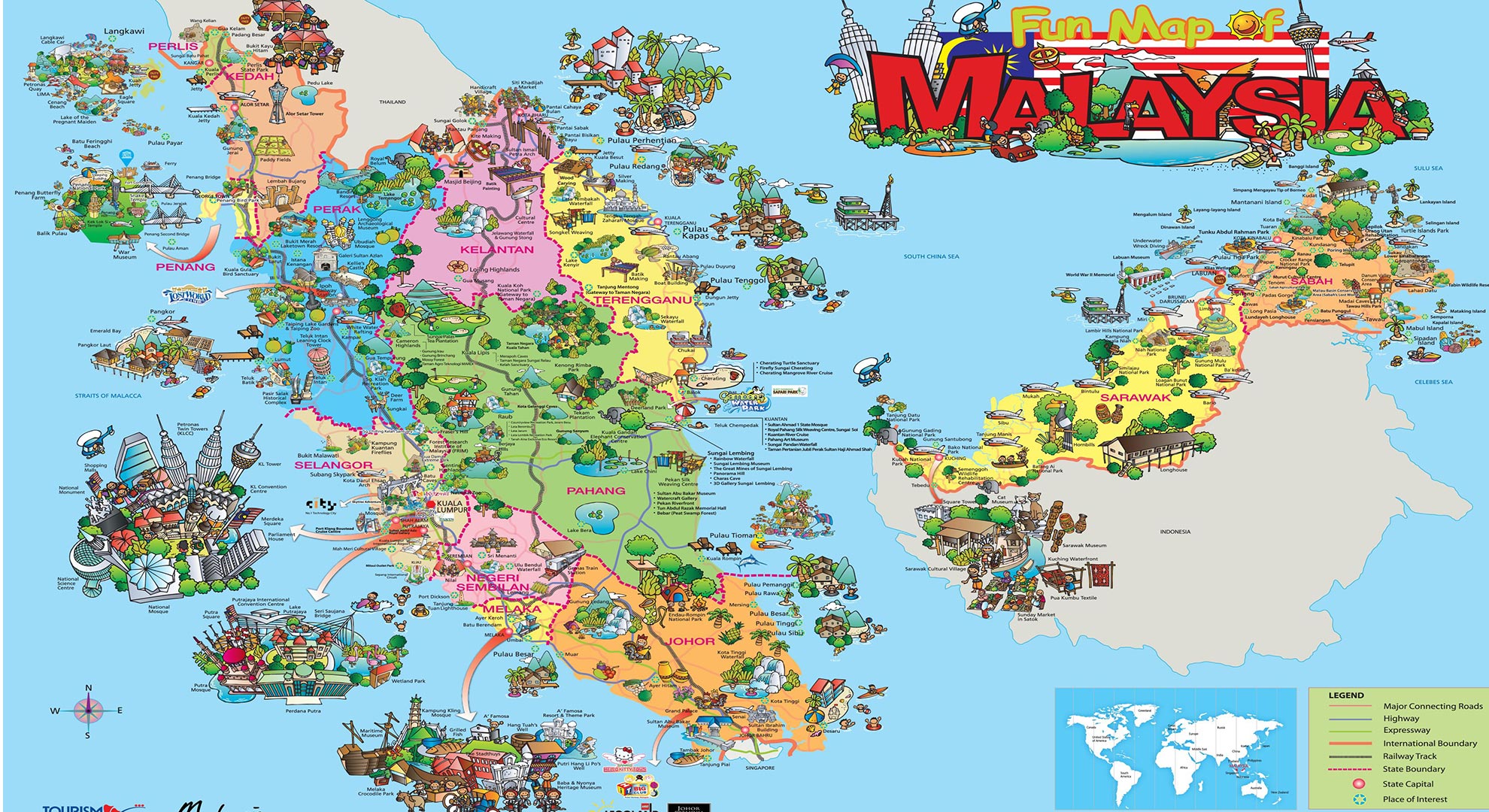 نقشه گردشگری مالزی